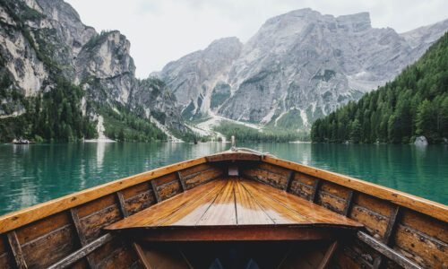 Boat in mountains