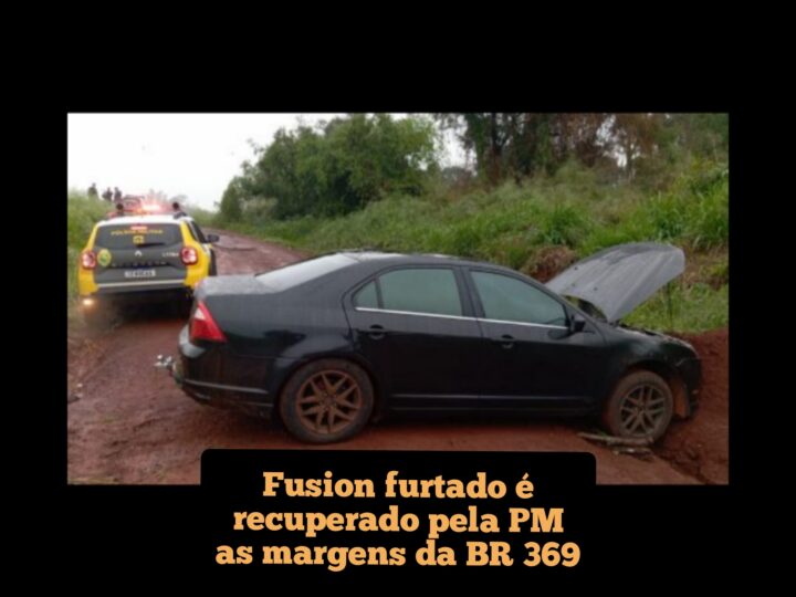 Fusion furtado em Toledo é recuperado pela PM as margens da BR 369