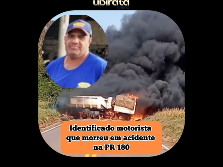 Identificado motorista que morreu em acidente na PR 180