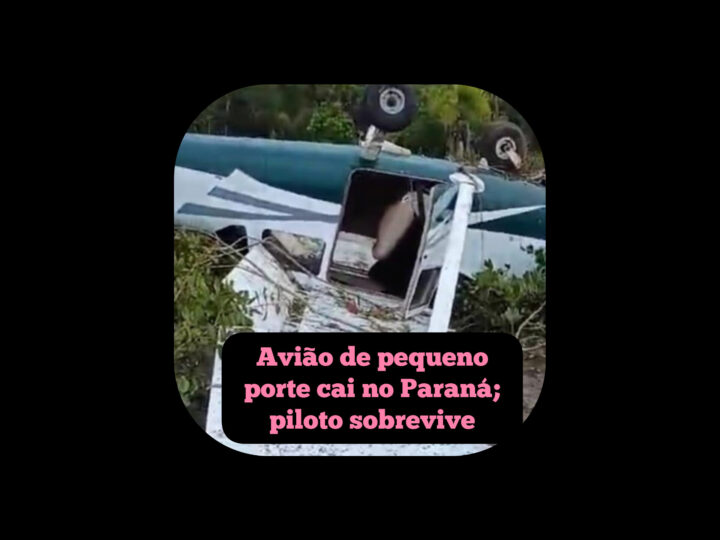 Avião de pequeno porte cai no Paraná; piloto sobrevive