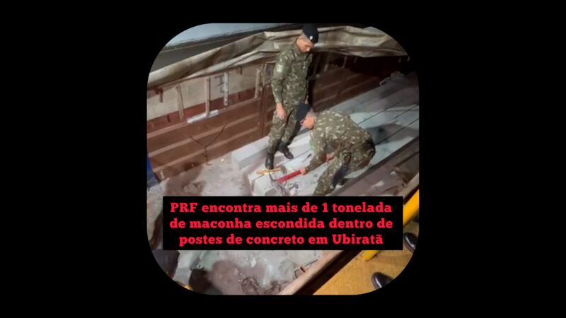 PRF encontra mais de 1 tonelada de maconha escondida dentro de postes de concreto na BR 369 em Ubiratã