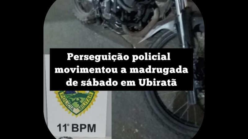 Perseguição policial movimentou a madrugada de sábado em Ubiratã