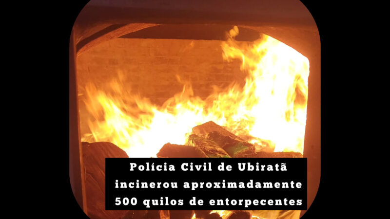 Polícia Civil de Ubiratã incinerou aproximadamente 500 quilos de entorpecentes