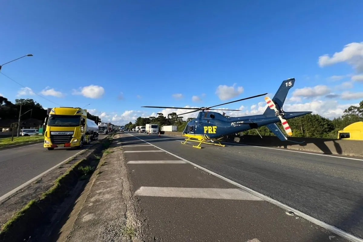 Atropelamento na BR-376 deixa pedestre gravemente ferida