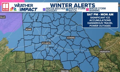 Georgia winter weather updates Thursday: Winter Storm Watch expands into Atlanta and across metro area