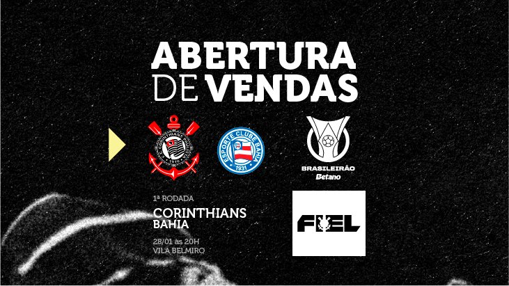 Ingressos: Corinthians x Bahia – 28/01