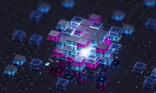 A visualization of a blockchain.