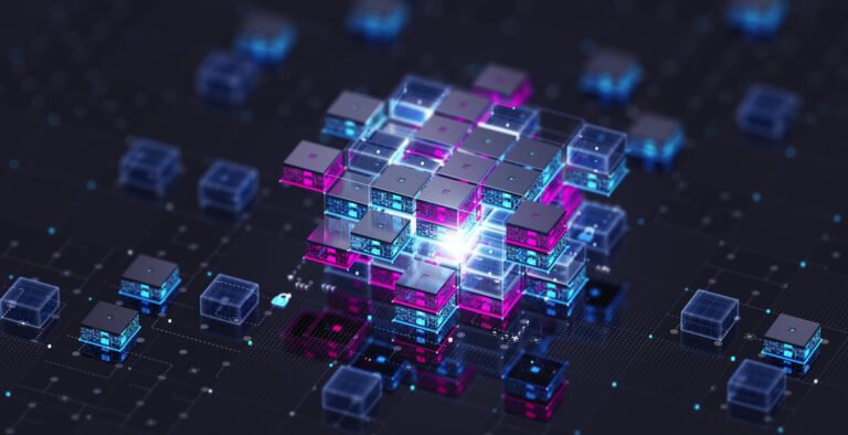 A visualization of a blockchain.