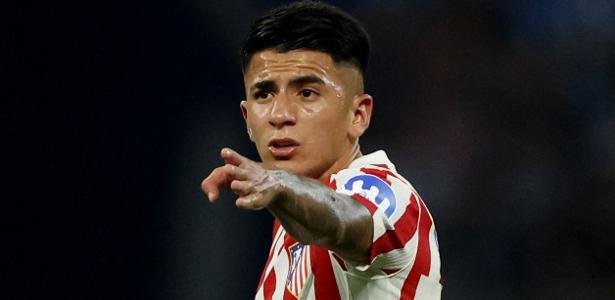 Thiago Almada, do Atlético de Madri, contra o Espanyol pelo Campeonato Espanhol