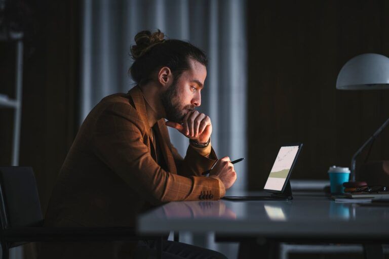 Person working at a desk.