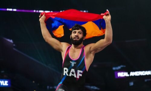 Arman Tsarukyan celebrates his RAF05 win