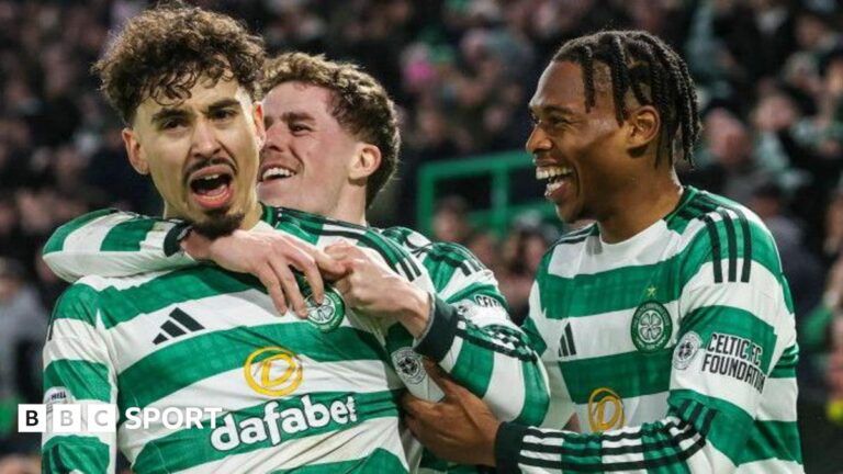 Sebastien Tounekti scores for Celtic against Dundee
