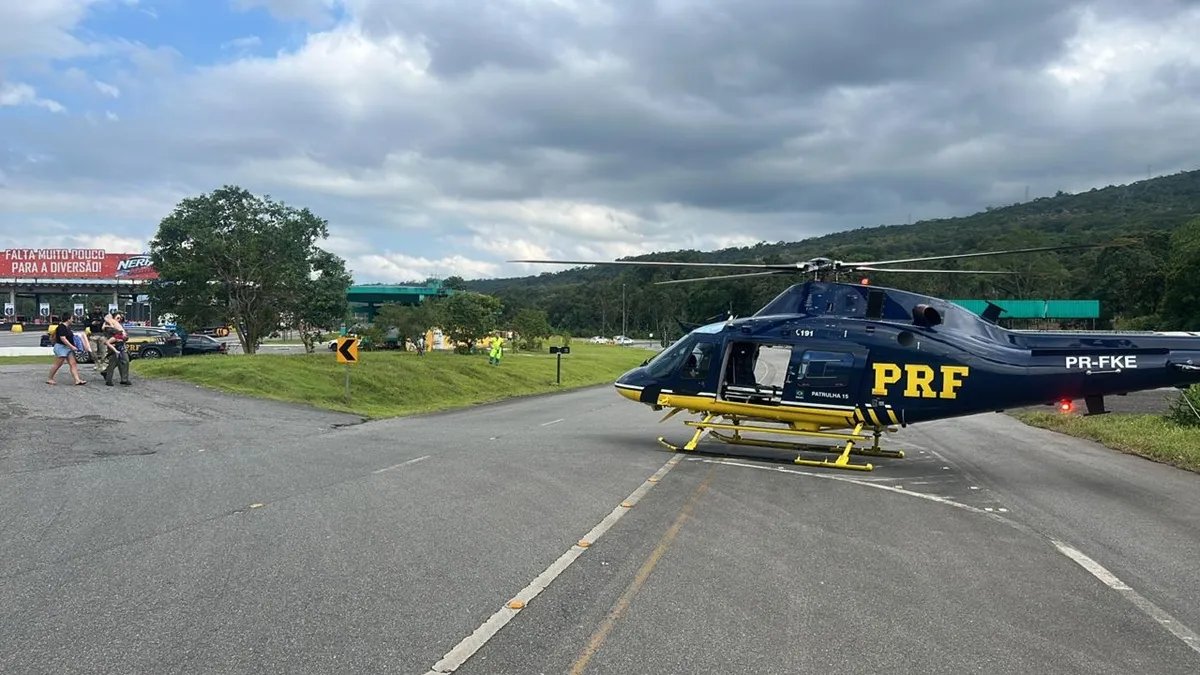 Criança com câncer a caminho de Curitiba é socorrida por helicóptero