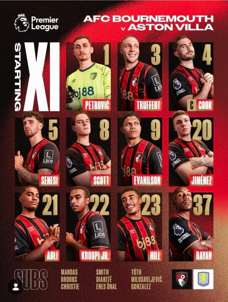 Douglas Luiz será titular do Aston Villa neste sábado no jogo contra o Bournemouth de Rayan