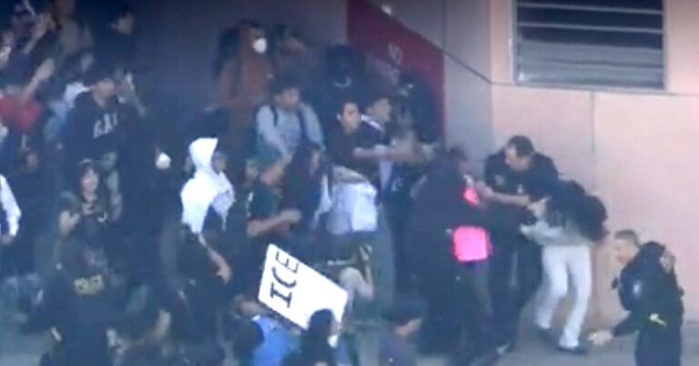 Federal agents injured in clash with protesters during student walkout