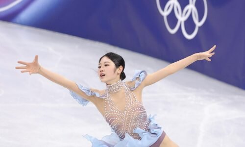 Lee Hae-in of South Korea performs her short program during the women