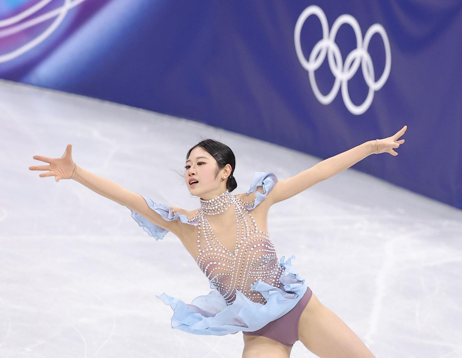 Lee Hae-in of South Korea performs her short program during the women