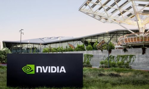 Nvidia signboard outside a company building.