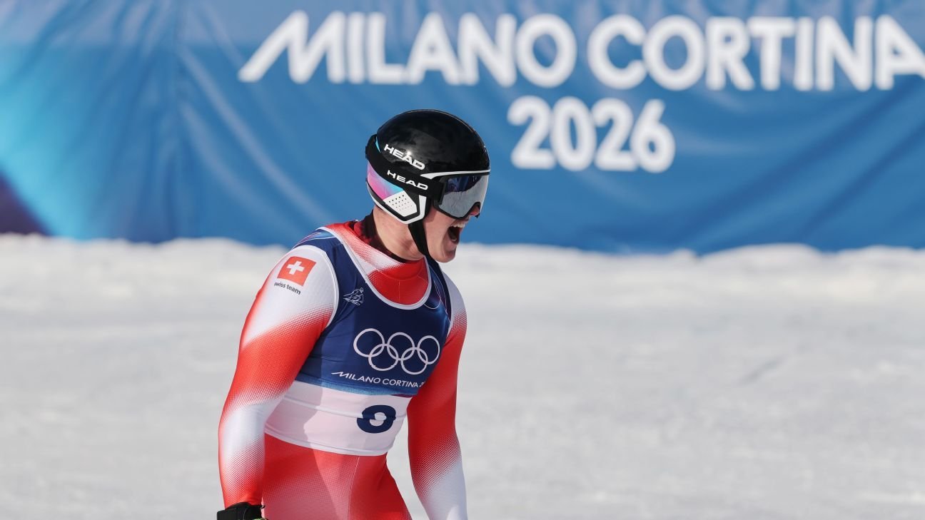 Switzerland's Franjo von Allmen wins Olympic men's downhill