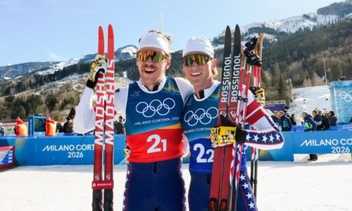 U.S. earns silver in Olympic cross-country skiing's team sprint