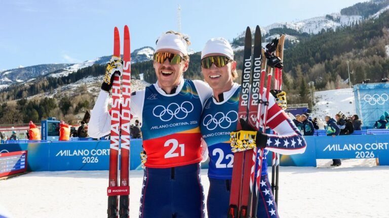 U.S. earns silver in Olympic cross-country skiing's team sprint