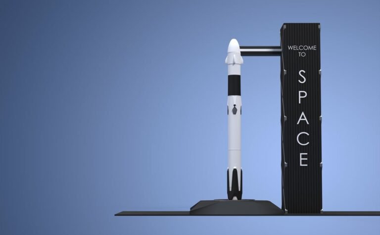 A rocket ready to launch.