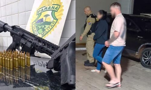 Abordagem a veículo com placas clonadas termina com apreensão de fuzil e munições no Oeste do Paraná