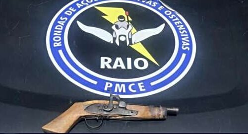 Adolescentes são conduzidos com arma de fogo pela PMCE em Novo Oriente