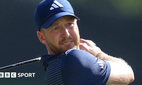 Daniel Berger plays his tee shot on the 18th hole during the second round of the Arnold Palmer Invitational