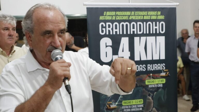 Cascavel avança com maior pacote de pavimentação rural da história já com anúncio de 22,3 km de novas obras em Gramadinho