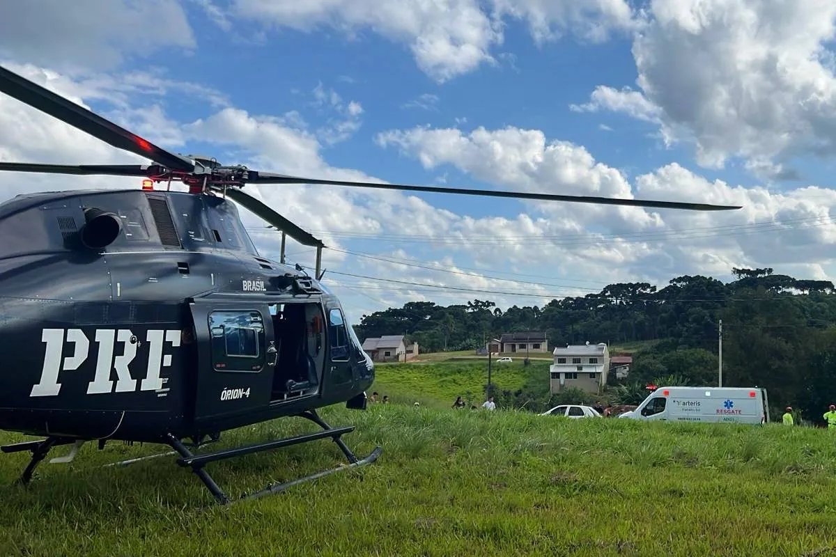 Grave acidente na BR-116 exige resgate aéreo em Quitandinha