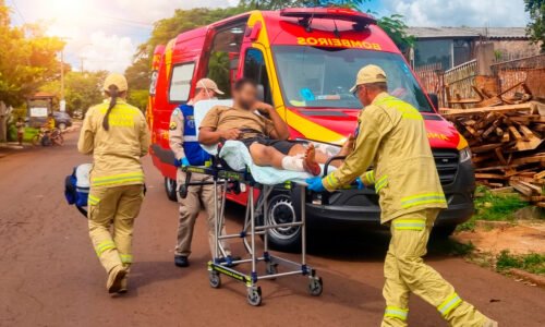 Homem fica ferido ao manusear serra mármore e é socorrido pelo Siate em Cascavel