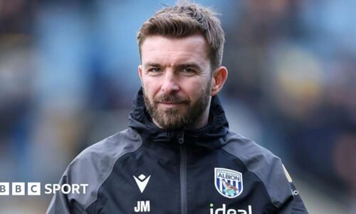 West Bromwich Albion head coach James Morrison takes a training session