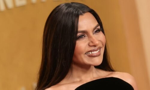 Mindy Kaling Returns to Actor Awards 2026 in Naked Peplum LBD