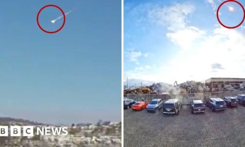 Moment suspected meteor is spotted over Ohio and Pennsylvania