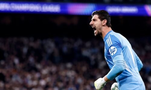 Real Madrid’s Thibaut Courtois nails mind-blowing pingpong ball machine drill
