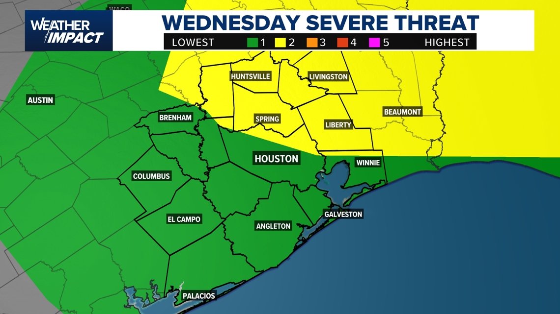 Weather Impact Alert Wednesday for storms that could turn severe, with wind damage and tornadoes possible | Detailed timeline