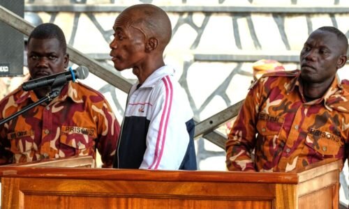 A man accused of killing 4 kids in Uganda is being tried in a tent near the crime scene