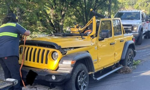 Jeep involved in rollover crash—CHP photo