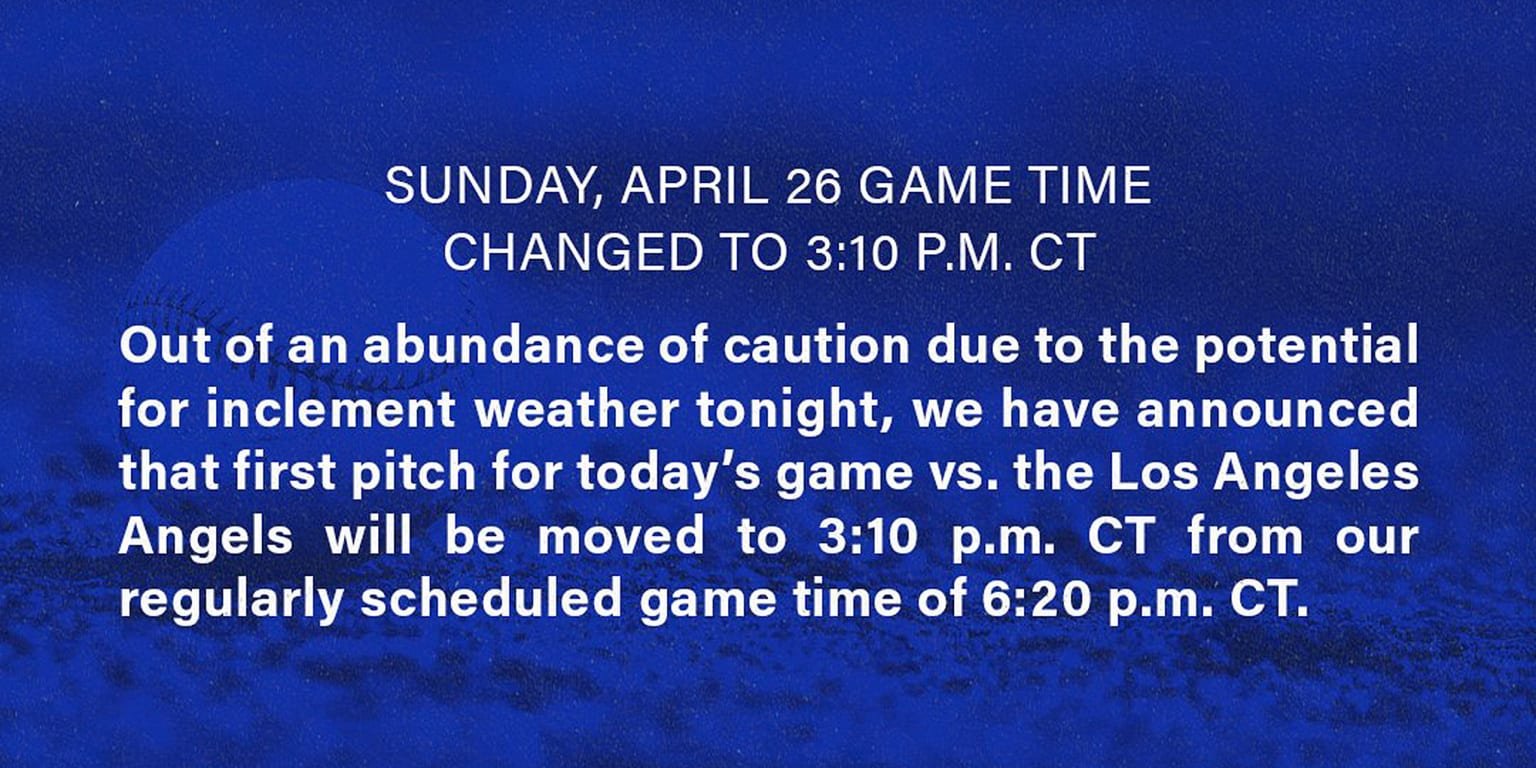 Angels-Royals April 26 game time moved