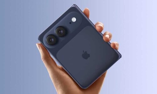 Concept of the rear of the iPhone Fold closed