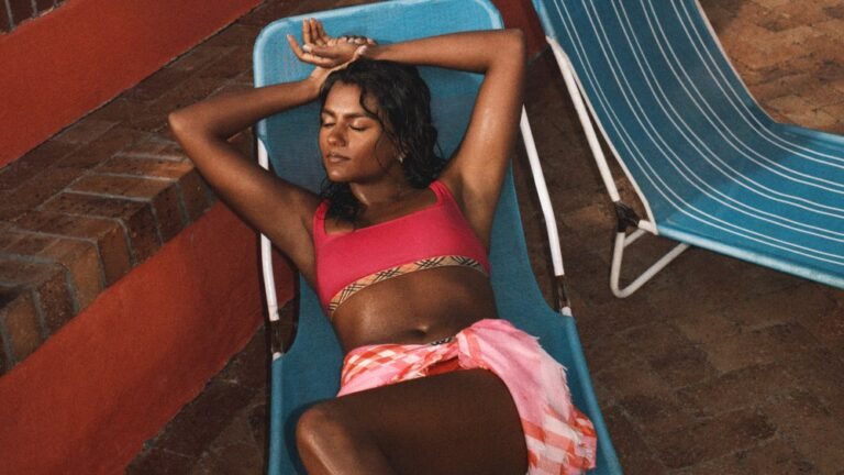 Simone Ashley in Burberry's new high summer campaign.