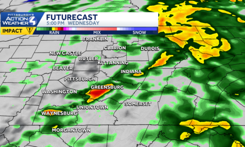 Cool temperatures and rain showers in Western Pennsylvania