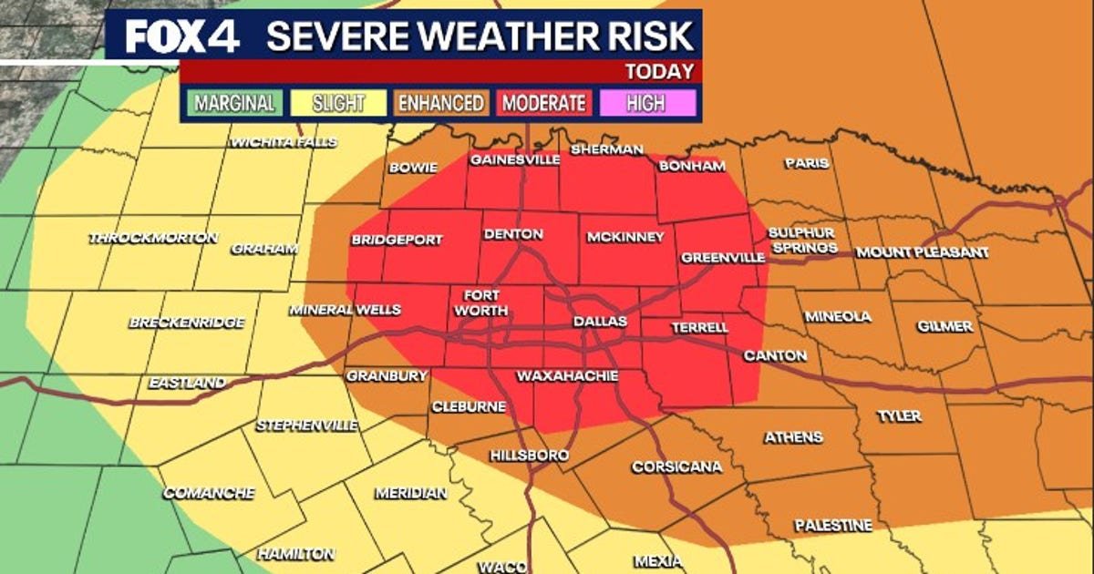 Dallas weather: Severe storm threat returns Tuesday with large hail, wind and tornado risks