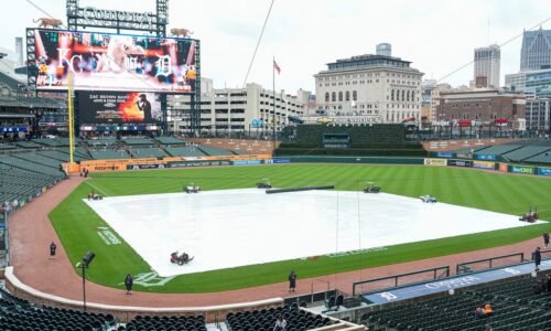 Detroit Tigers, Kansas City Royals delayed by rain at Comerica Park