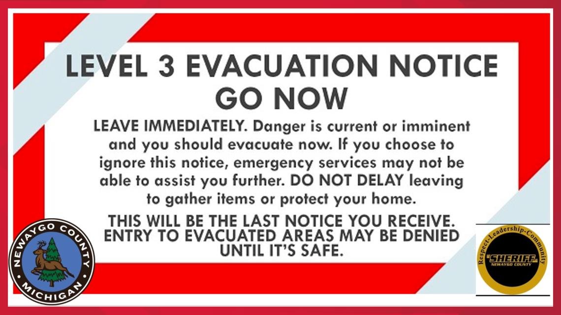 EVACUATE NOW! | Newaygo County Emergency Services issues evacuation notice for those in Muskegon River Floodplain below Croton Dam