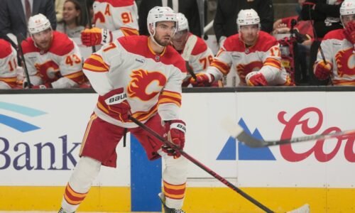 Flames' Kevin Bahl suffers lower-body injury vs. Stars