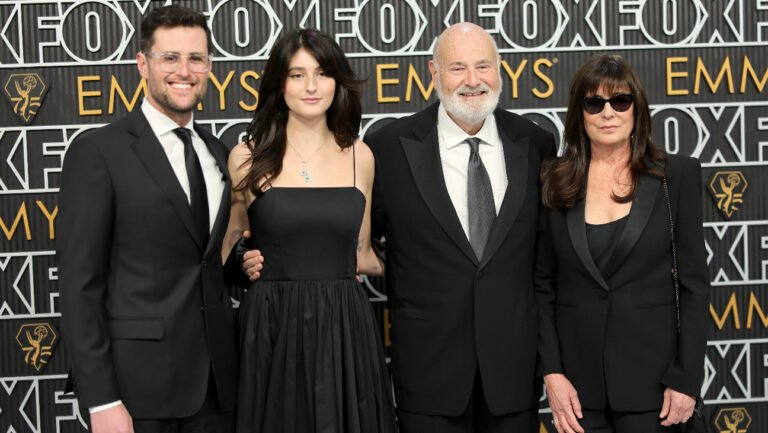 Jake Reiner, Romy Reiner, Rob Reiner, and Michele Reiner attend the 75th Primetime Emmy Awards at Peacock Theater on January 15, 2024