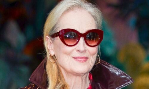 Meryl Streep, 75, Channels 'Devil Wears Prada' Style in a Maroon Vinyl Coat