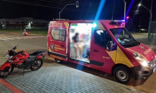 Motociclista fica ferido em acidente de trânsito na Avenida das Pombas